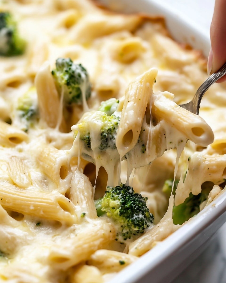 A white bowl filled with creamy pasta mixed with small green broccoli florets and pieces of shredded chicken. The pasta is covered in a smooth white sauce that looks soft and thick. The broccoli adds bright green patches among the pasta and chicken. There is some black pepper sprinkled on top, giving a slight texture contrast. The bowl sits on a white marbled surface, enhancing the fresh and clean look of the dish. photo taken with an iphone --ar 4:5 --v 6.1