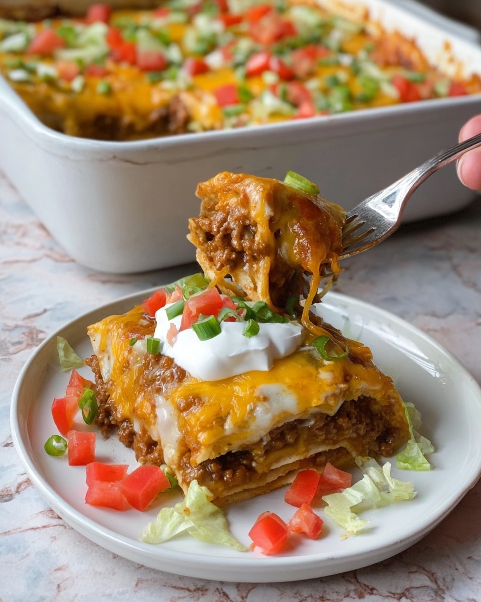 A white rectangular dish with red handles is filled with a baked enchilada dish that has several rolled tortillas layered side by side, covered with a melted mix of white and yellow cheese. The cheese is bubbly and slightly browned in places, with a smooth texture on top. Scattered green chopped green onions add a fresh pop of color across the dish. The dish rests on a white marbled surface. photo taken with an iphone --ar 4:5 --v 7