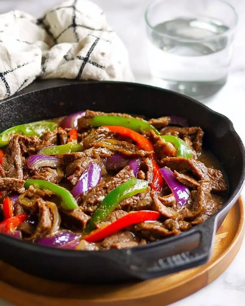 Pepper Steak with Bell Peppers and Onion Recipe