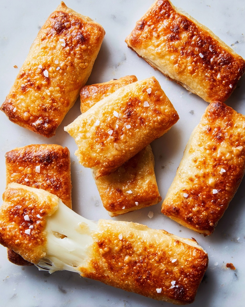A pair of woman's hands are pulling apart a small round bread roll with a golden brown crust sprinkled with coarse white salt, revealing a white, melted cheese layer inside stretching between the two halves. In the background, several more golden brown rolls are arranged on a white plate, and a small clear glass bowl of creamy yellow mustard sauce is placed nearby on a table with a white marbled texture. The woman's nails are painted dark red. photo taken with an iphone --ar 4:5 --v 7