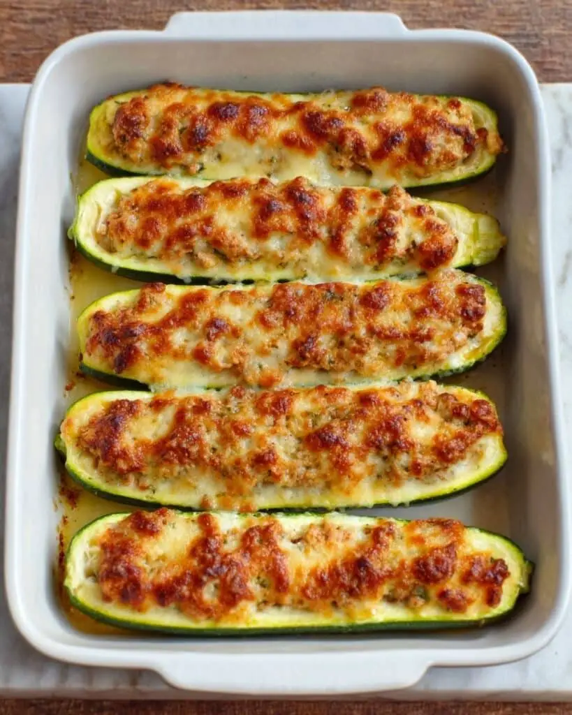 Keto Chicken Parmesan Zucchini Boats Recipe