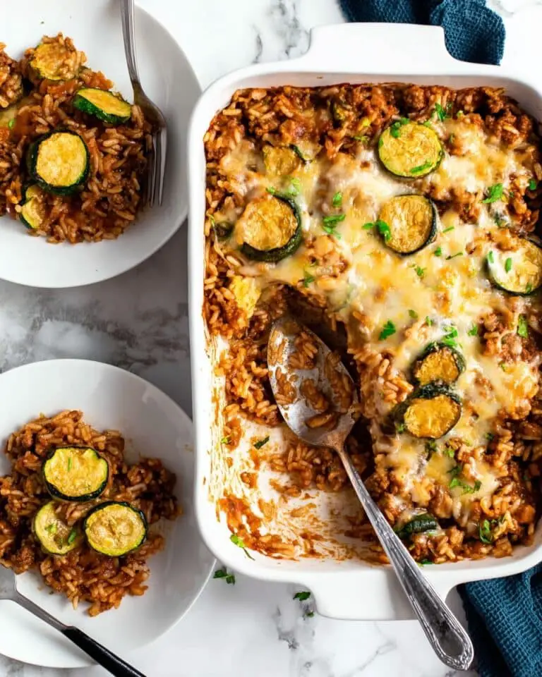 Cheesy Zucchini and Turkey Casserole Recipe