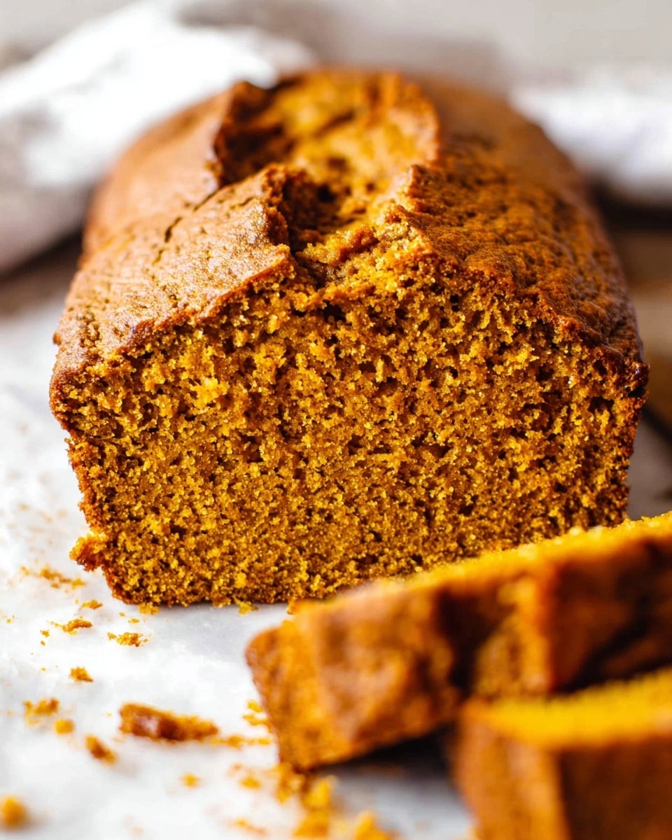 A thick loaf of brown bread is shown on a white marbled surface, with the front part sliced to reveal its dense, crumbly texture inside. The crust is darker brown with slightly rough edges and a few cracks on top. The inside is a warm golden brown with small holes, indicating it is soft but firm. The loaf is presented in a close-up shot that highlights the grainy detail of the bread’s texture. Photo taken with an iphone --ar 4:5 --v 7