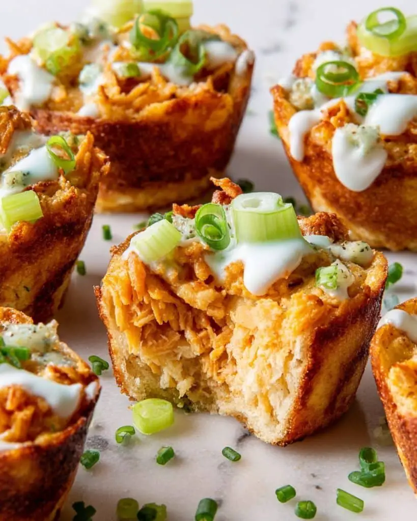 Buffalo Cajun Chicken Puffs with Blue Cheese and Chives Recipe