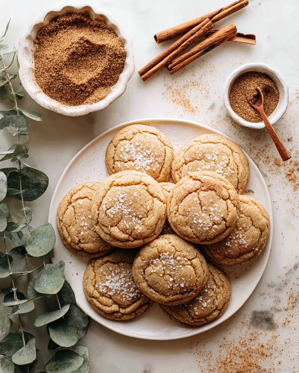 The image shows several soft, round cookies stacked slightly on top of each other on a white marbled surface. Each cookie is a warm golden brown color with a slightly cracked top texture and a sprinkle of coarse white salt crystals on the surface. One cookie in the center has a small bite taken out of it, revealing a darker, slightly moist inside. The cookies look thick and chewy with rough, crinkled edges, and the photo is focused closely to show the texture clearly. photo taken with an iphone --ar 4:5 --v 7