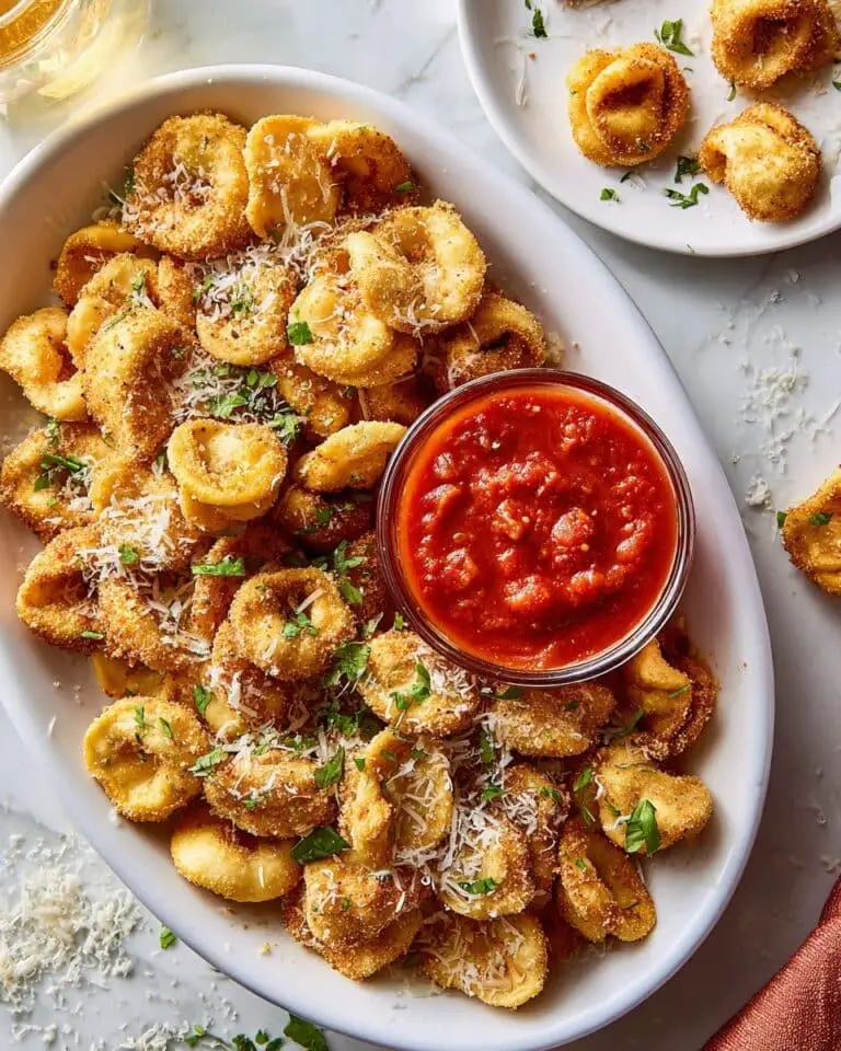 Parmesan Tortellini Bites with Crispy Coating and Marinara Dip Recipe