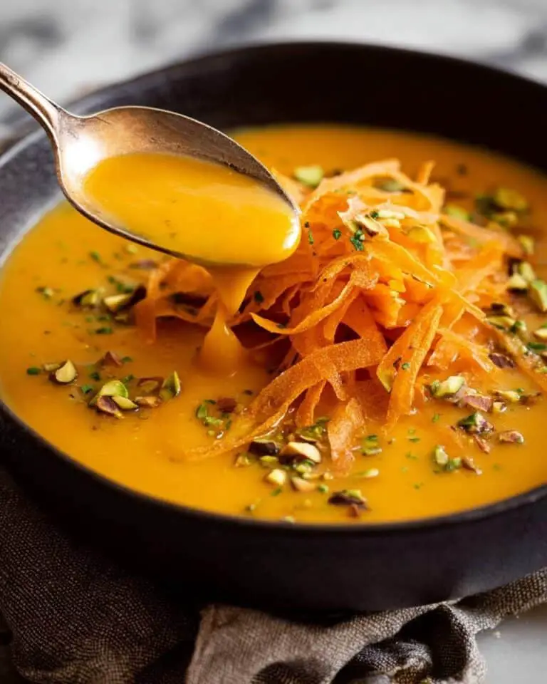 Sweet Potato Soup with Cumin and Crispy Flatbread Garnishes Recipe