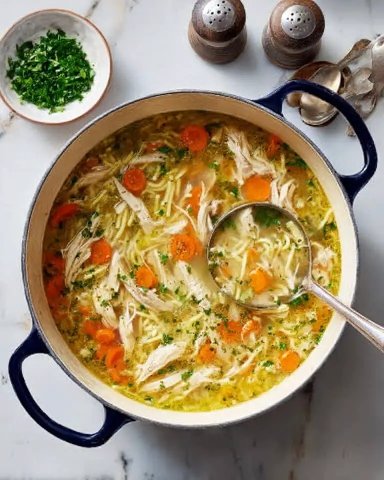 Hearty Chicken Noodle Soup with Fresh Herbs and Lemon Recipe