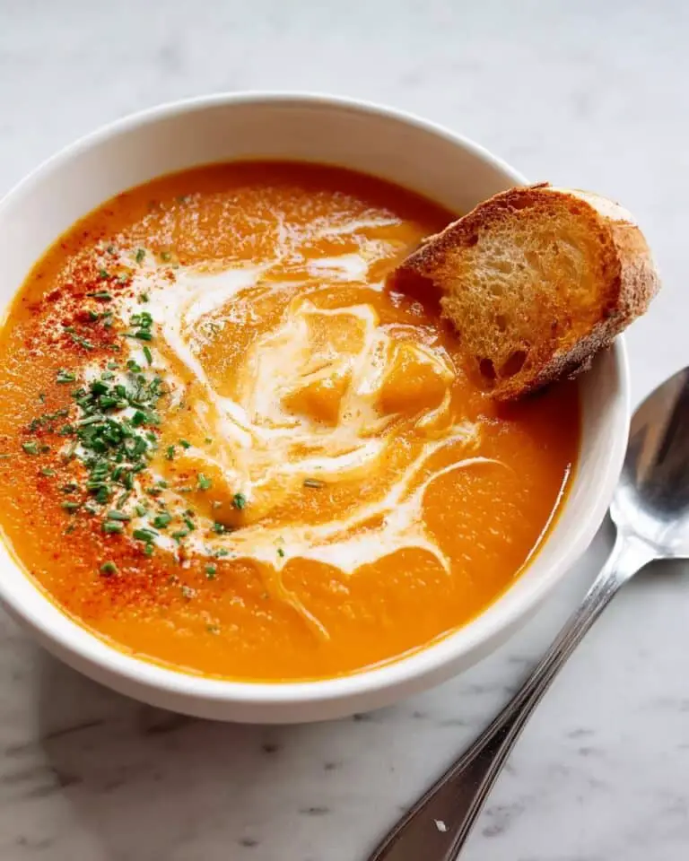 Easy Creamy Carrot Soup with Cheesy Baguette Dippers Recipe