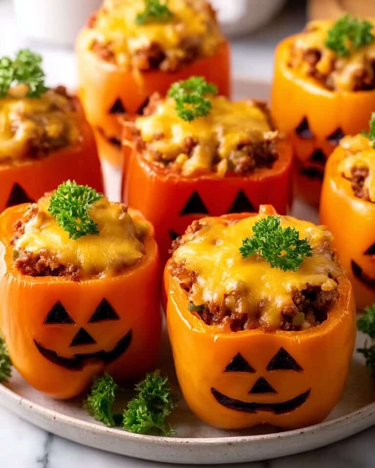 Jack O’Lantern Stuffed Peppers Recipe