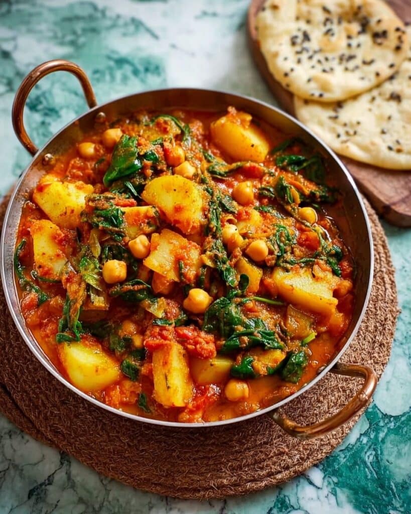 Spinach, Chickpea, and Potato Curry Recipe