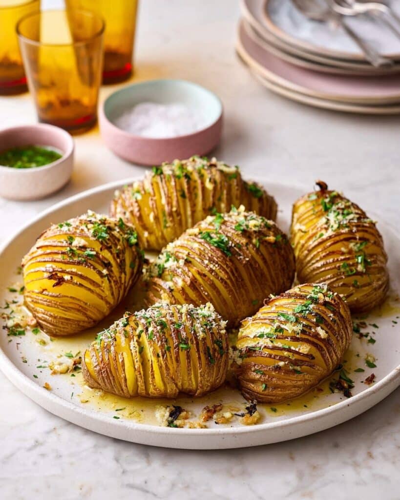 Hasselback Potatoes with Garlic Butter and Fresh Herbs Recipe