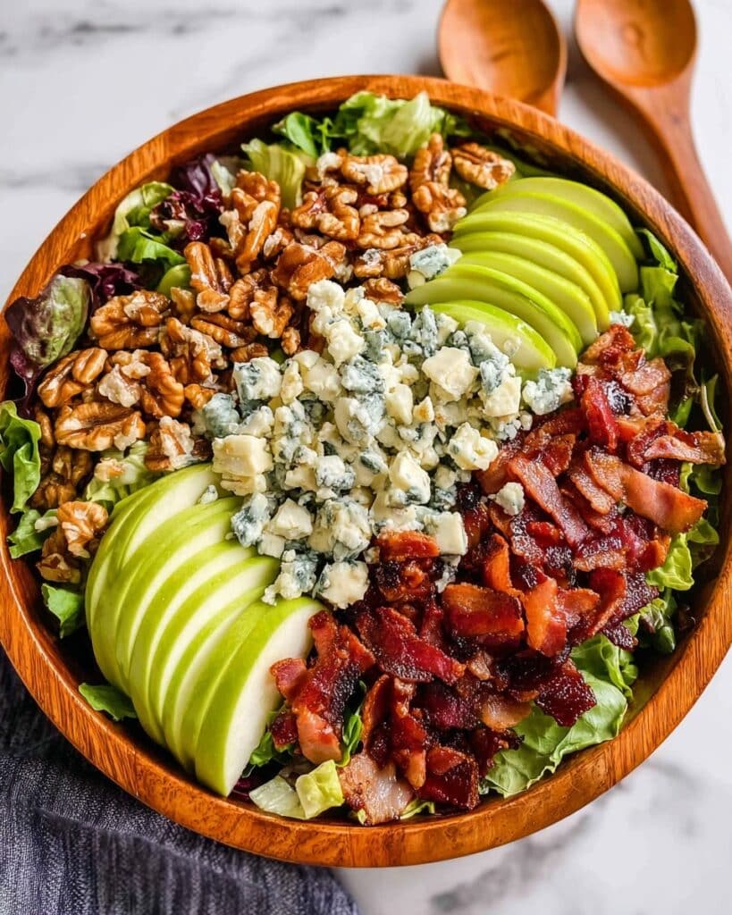 Fall Harvest Salad with Crispy Bacon, Candied Walnuts, and Apple Cider Dressing Recipe