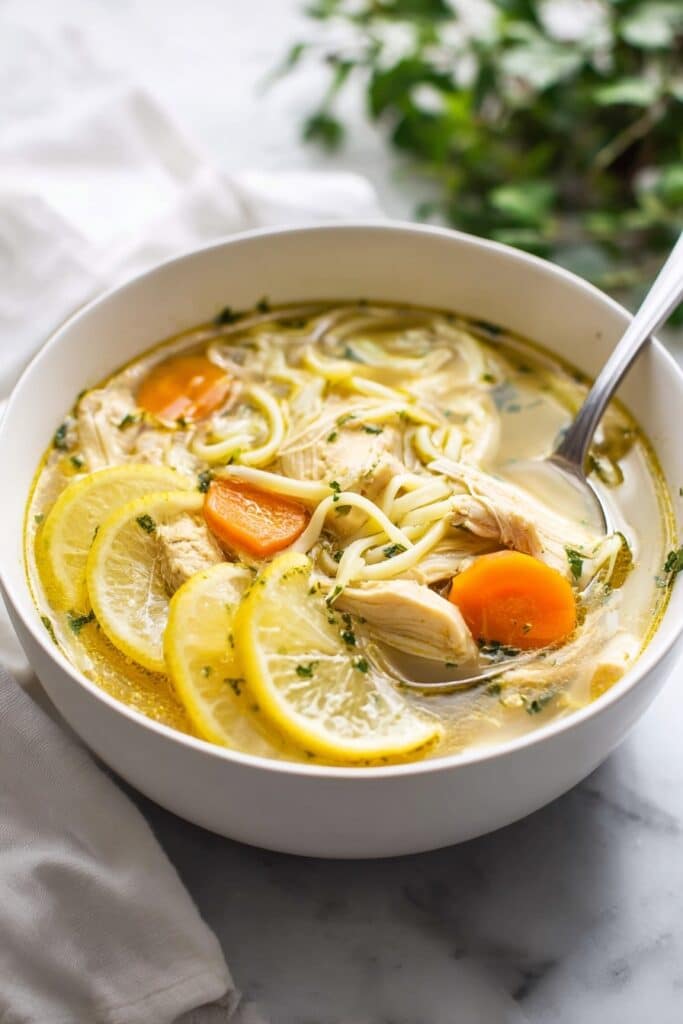 Lemon Chicken Soup with Pasta Recipe