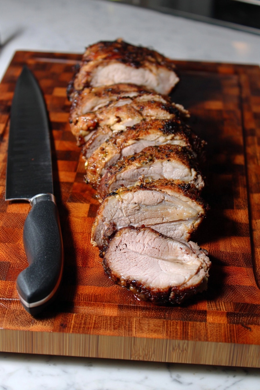 A large, dark brown roasted meat with visible grill marks and textured, slightly crispy edges sits in the middle of the image. Surrounding the meat are slices of pale beige root vegetables with smooth surfaces and some small colorful roasted vegetables like orange carrots and purple carrots scattered around. The food is arranged on a white marbled surface with pools of glistening browned juices adding shine. The overall look is hearty and rustic, showing a well-cooked main dish with roasted sides. Photo taken with an iphone --ar 4:5 --v 7