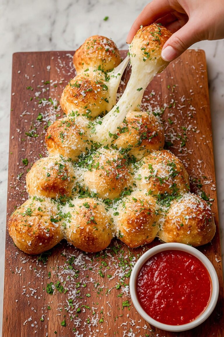 Christmas Tree Mozzarella Pull Apart Bread Recipe