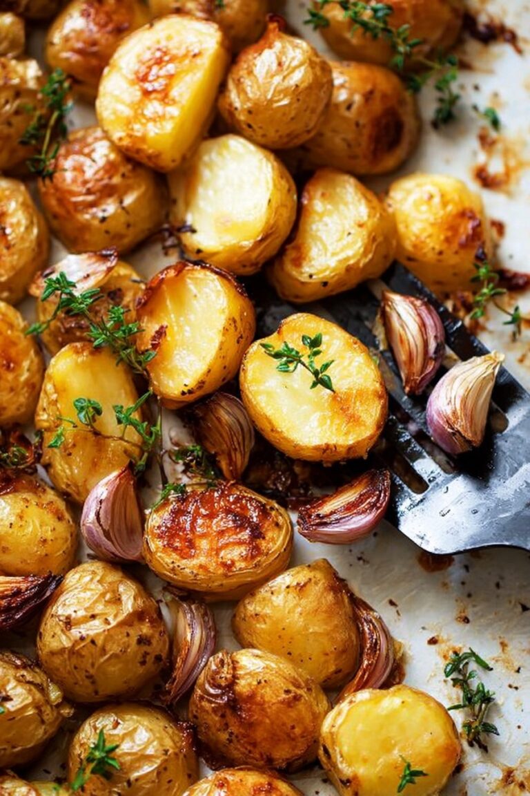 Crunchy Garlic Herb Roast Potatoes Recipe