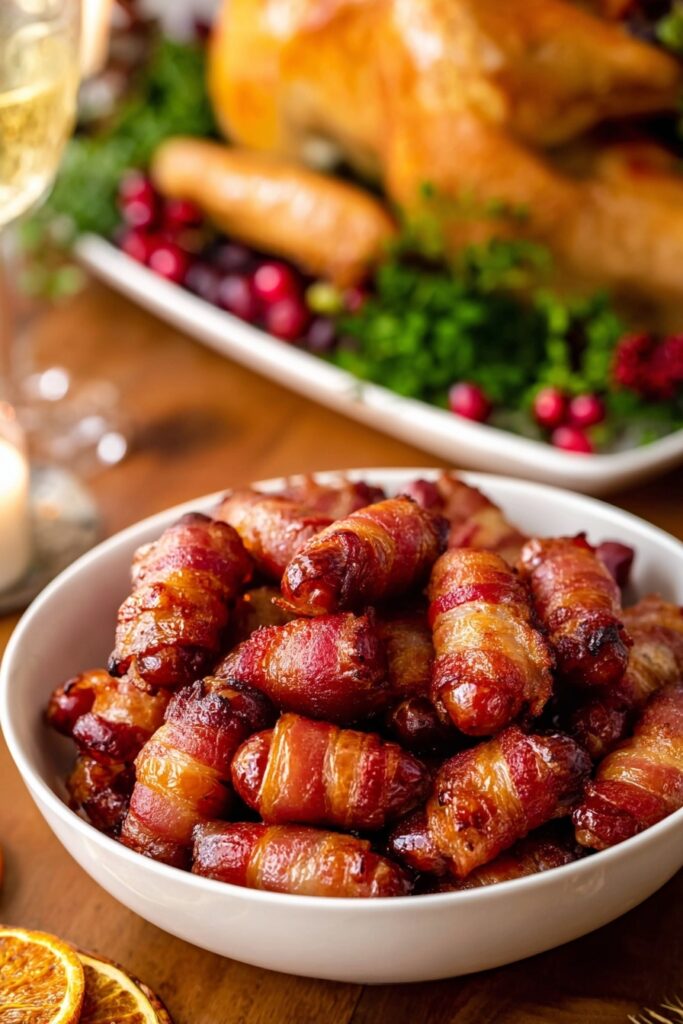 Honey Glazed Bacon-Wrapped Sausages Recipe