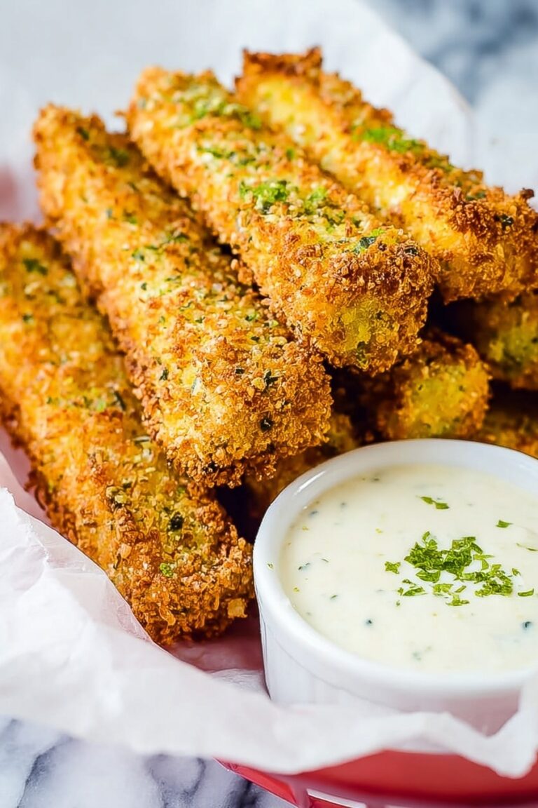 Crispy Baked Pickle Fries with Dill Ranch Recipe