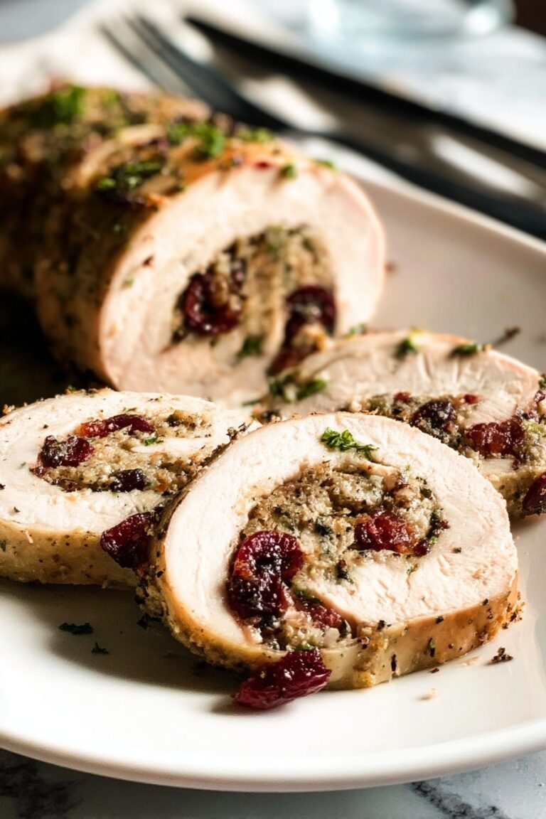 Turkey Breast with Sausage and Cranberry Stuffing Recipe