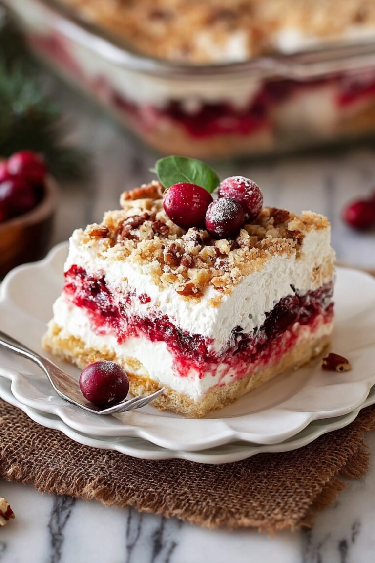 No-Bake Cranberry Cream Cheese Dessert Recipe