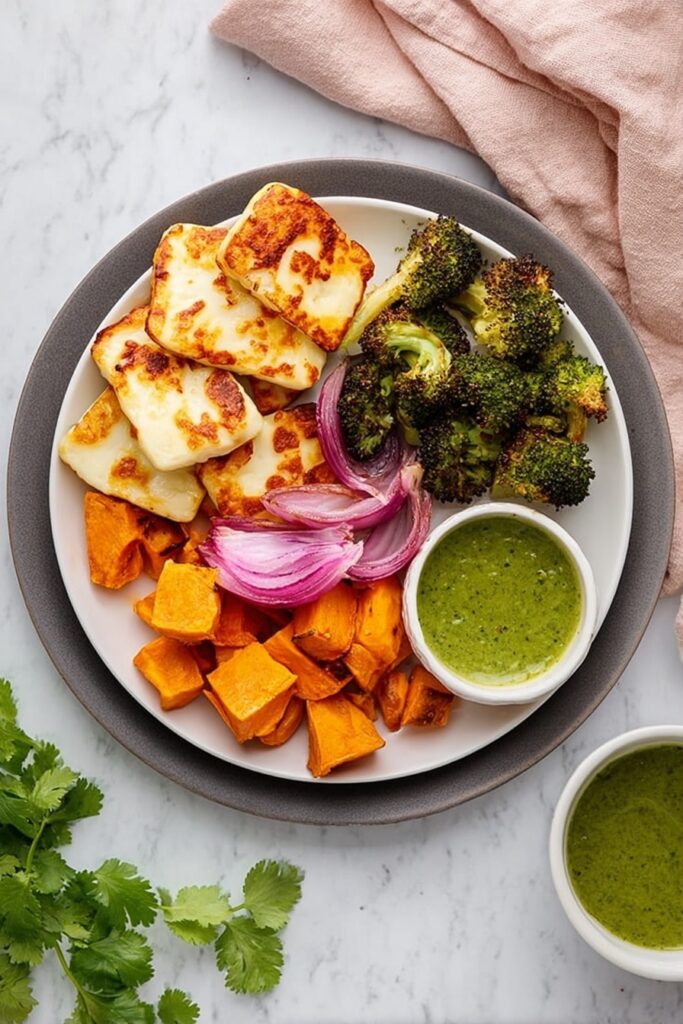 Sheet Pan Halloumi and Veggie Bake Recipe