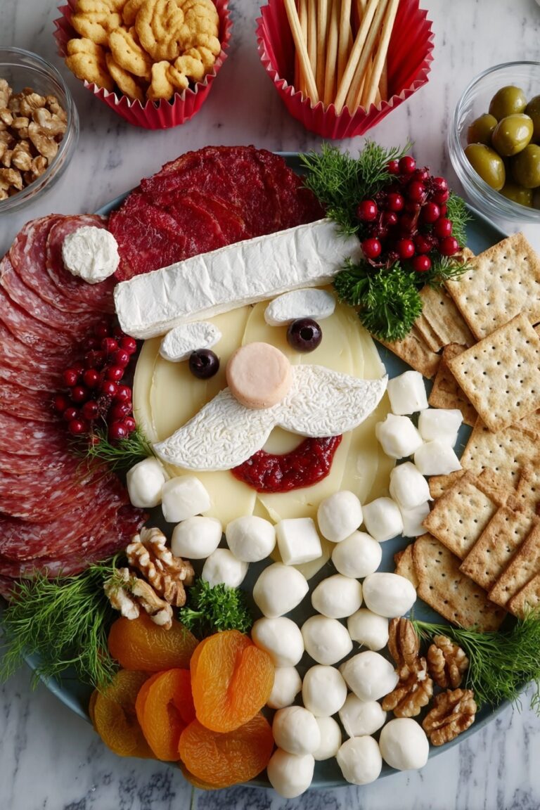 Santa Cheese Board with Charcuterie and Fruits Recipe