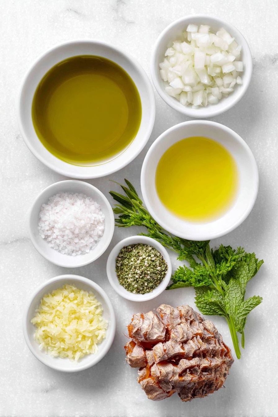 Flat lay of a small white ceramic bowl of extra-virgin olive oil, a small white ceramic bowl of sherry vinegar, a small white ceramic bowl of minced shallot, a small white ceramic bowl of smooth Dijon mustard, a small white ceramic bowl of golden honey, a small white ceramic bowl with grated lemon zest, a small white ceramic bowl of sea salt, a small white ceramic bowl of freshly cracked black pepper, a peeled whole red beet resting beside a pile of freshly grated red beet, a peeled whole large carrot beside a pile of freshly grated carrot, a small bunch of chopped fresh flat leaf parsley, a small bunch of chopped fresh mint placed on a clean white marble surface, soft natural light, photo taken with an iPhone, professional food photography style, fresh ingredients, white ceramic bowls, no bottles, no duplicates, no utensils, no packaging --ar 2:3 --v 7 --p m7354615311229779997 - Grated Beet Salad with Fresh Herbs, beet salad recipe, healthy beet salads, quick veggie salad, fresh herb salad ideas