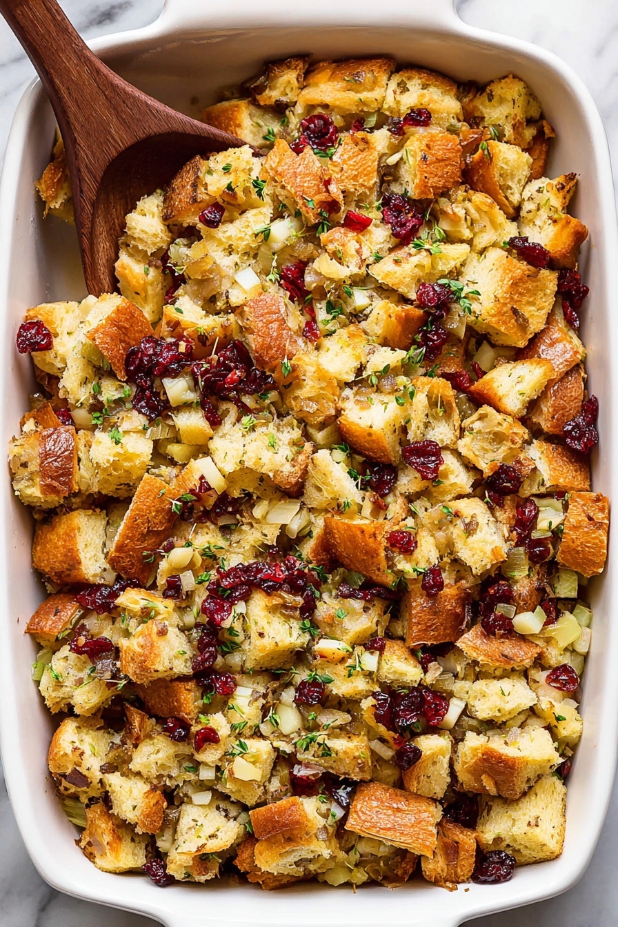 Cranberry Apple Sourdough Stuffing Recipe - Serving