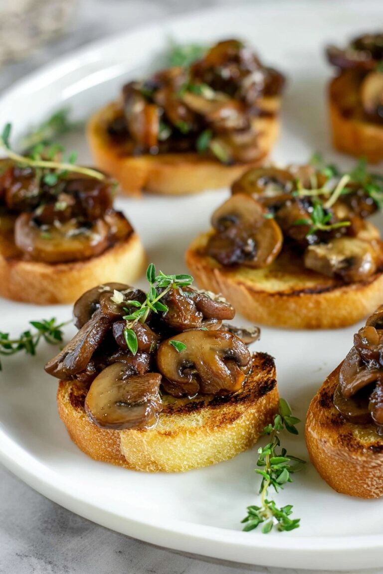 Mushroom Thyme Crostini Recipes Recipe