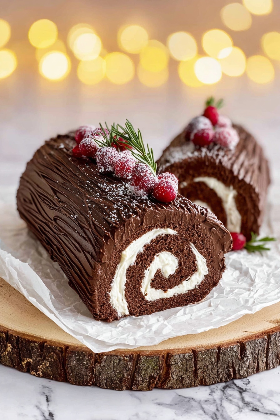 Chocolate Cake Roll with Ganache and Cream Filling Recipe