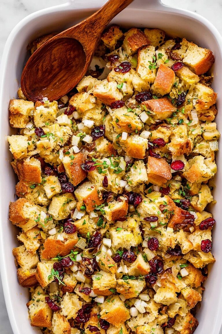 Cranberry Apple Sourdough Stuffing Recipe
