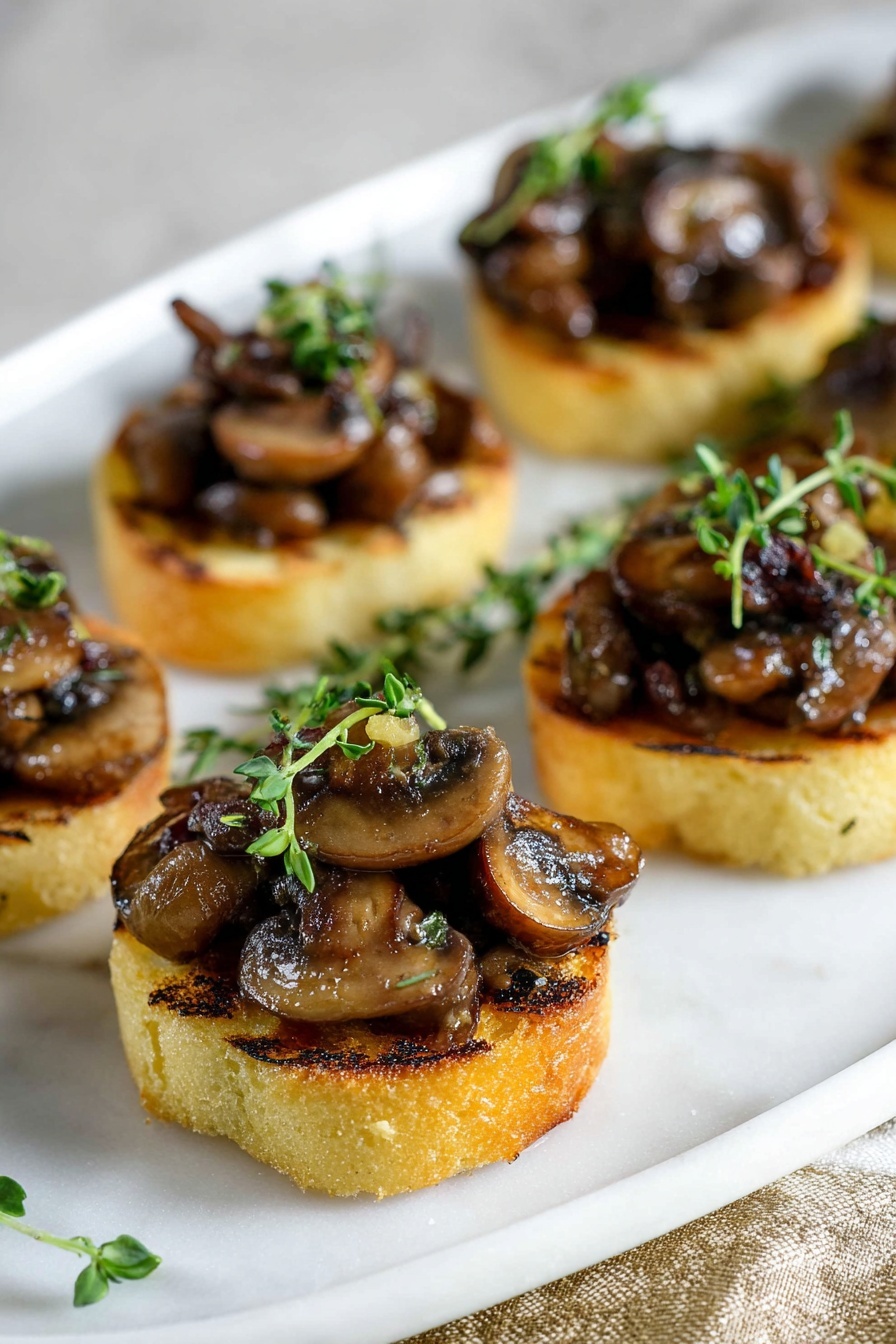 Mushroom Thyme Crostini Recipes Recipe - Serving