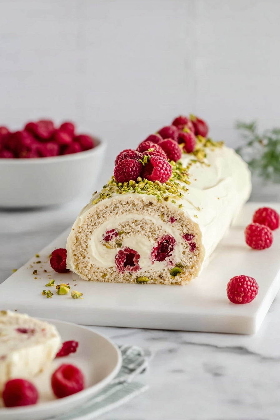 Christmas Raspberry Pistachio Swiss Roll Recipe