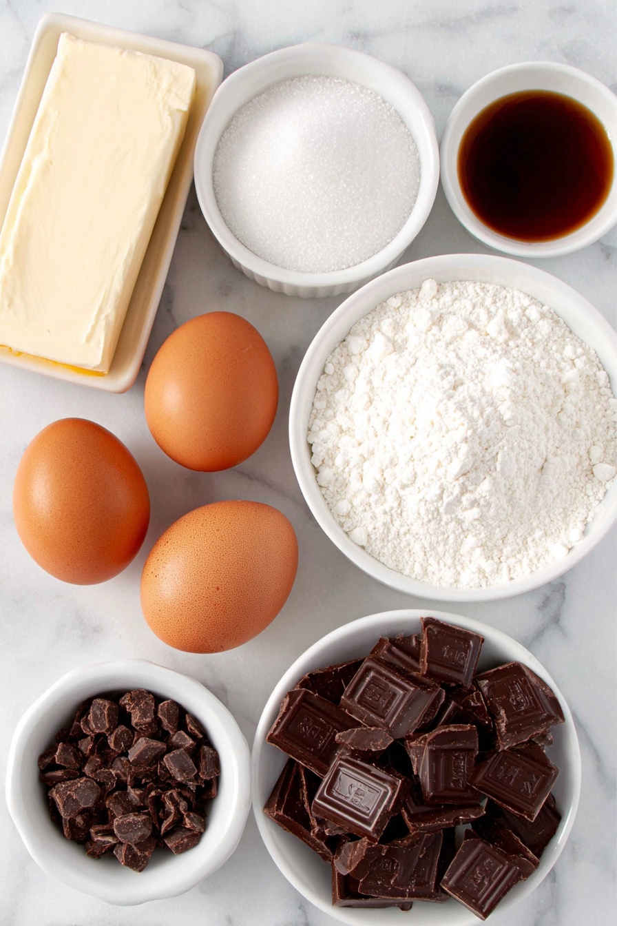 Flat lay of a small slab of salted butter, a small white bowl of light brown sugar, a small white bowl of granulated sugar, two large whole uncracked brown eggs, a small white bowl of vanilla extract, a small white bowl of all-purpose flour, a small white bowl with baking soda, a small white bowl with salt, a small white bowl filled with dark chocolate chunks, a small white bowl with frozen raspberries, all arranged symmetrically on a clean white marble surface, soft natural light, photo taken with an iPhone, professional food photography style, fresh ingredients, white ceramic bowls, no bottles, no duplicates, no utensils, no packaging --ar 2:3 --v 7 --p m7354615311229779997 - Raspberry Chocolate Chunk Cookies, raspberry chocolate cookies, chewy raspberry cookies, chocolate chunk cookies, fruit and chocolate cookies